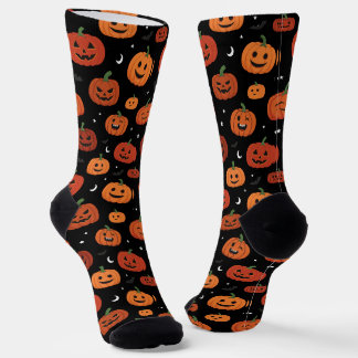 Chaussette Chaussettes d'Halloween avec visages de citrouille