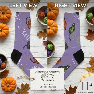 Chaussette Chaussettes d'Halloween Chat enchevêtré effrayant
