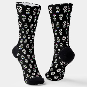 Chaussette Chaussettes d'Halloween Motifs au crâne de sucre
