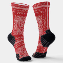 Chaussettes d'impression Red Paisley Bandana