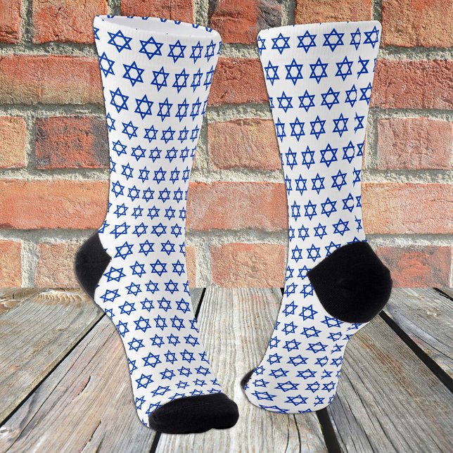 Chaussette Chaussettes d'Israël blanc, drapeau d'Israël patri (Créateur téléchargé)