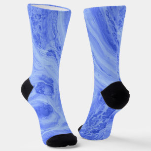 Chaussette Chaussettes douillettes en marbre bleu