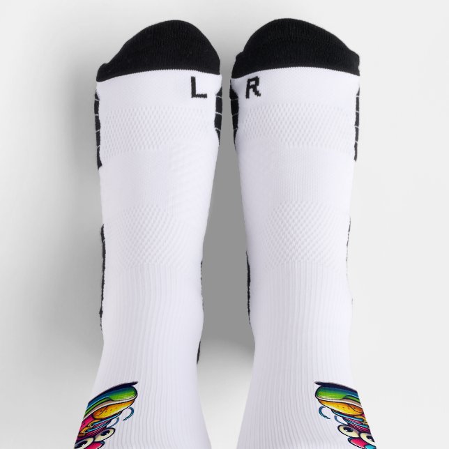 Chaussette Chaussettes drôles de personnage de baskets de des (Haut)