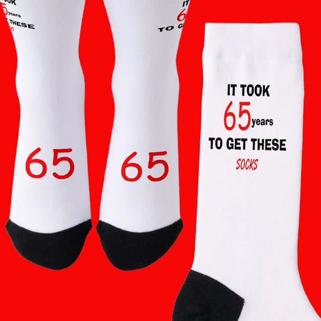 Chaussette Chaussettes drôles pour les 65 ans des hommes (Créateur téléchargé)