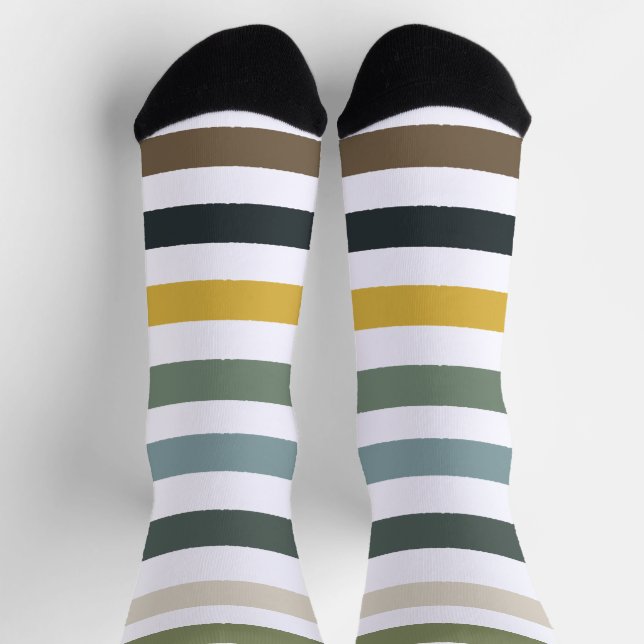 Chaussette Chaussettes durables rayées Echo Trails - Bleu/Ver (Haut)