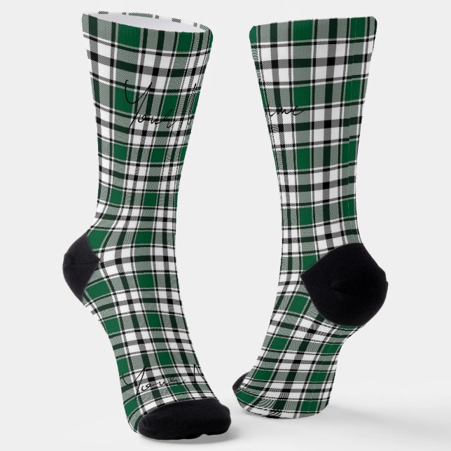 Chaussette Chaussettes écossaises vertes avec le nom HAMbWG (Angulaire)