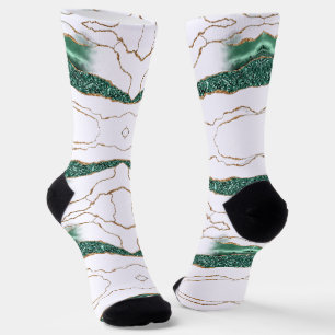 Chaussette Chaussettes Emerald Green Gold White