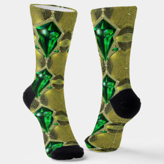 Chaussette Chaussettes Émeraude Verte Et Motif Diamant