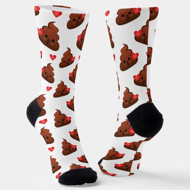 Chaussette Chaussettes Emoji Caca Heureuse Émoticon Tas de Ca (Angulaire)