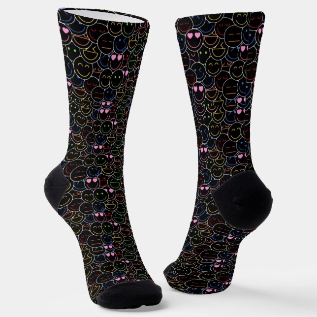 Chaussette Chaussettes Emoticon Neon Booster Mood (Angulaire)