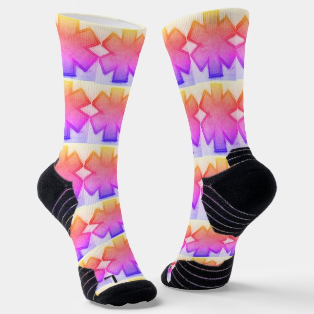 Chaussette Chaussettes Ems rose et violet "Star of Life" (Angulaire)