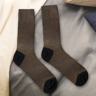 Chaussette Chaussettes en cuir Brown Faux Motif