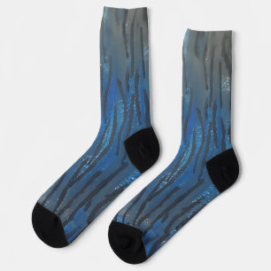 Chaussette Chaussettes en ligne d'art noir bleu gris