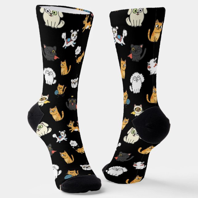 Chaussette Chaussettes équipage motif animaux drôles (Angulaire)
