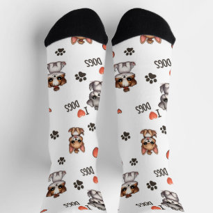 Chaussette Chaussettes équipage motif Je suis amoureux des ch