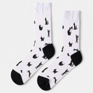 Chaussette chaussettes fantaisistes à chat en aquarelle