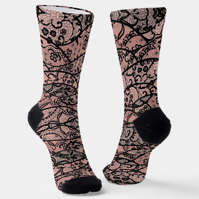 Chaussette Chaussettes Faux Black Lace (Angulaire)