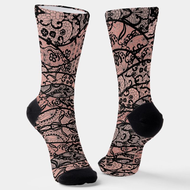 Chaussette Chaussettes Faux Black Lace (Angulaire)