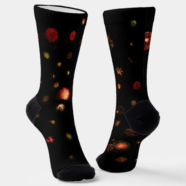 Chaussette Chaussettes - Feu d'artifice dans le ciel noir (Angulaire)