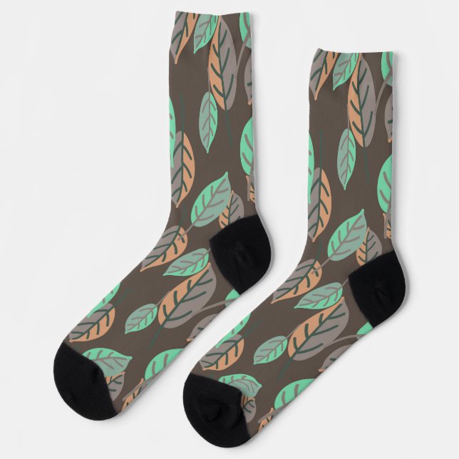 Chaussette chaussettes feuilles de forêt (Gauche)