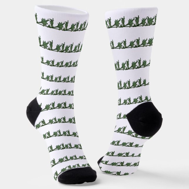 Chaussette Chaussettes - Feuilles en fer vert (Angulaire)