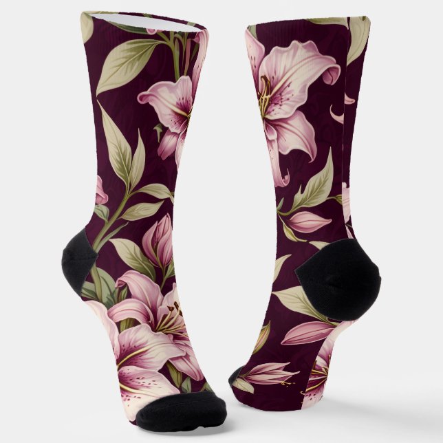 Chaussette Chaussettes fleuries pour femmes (Angulaire)
