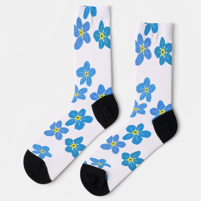 Chaussette Chaussettes Fleurs de Ne m'oubliez pas (Gauche)