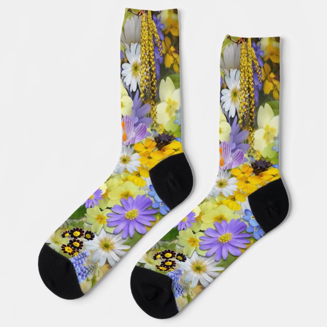Chaussette chaussettes fleurs de printemps (Gauche)