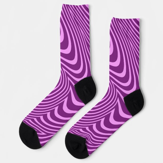 Chaussette Chaussettes folles d'art à spirale violette (Gauche)
