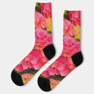 Chaussette Chaussettes folles Rose Hydrangea Flower Art
