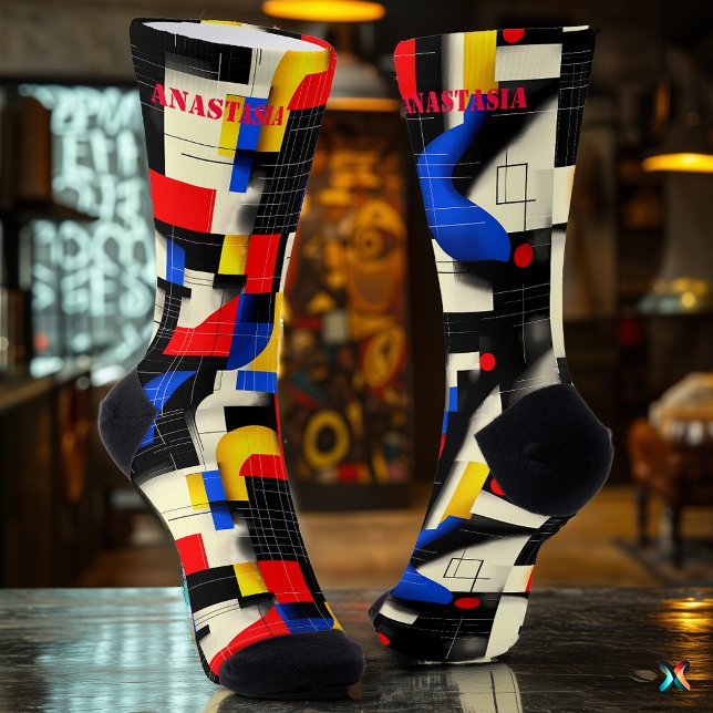 Chaussette Chaussettes géométriques dynamiques avec des accen (Créateur téléchargé)