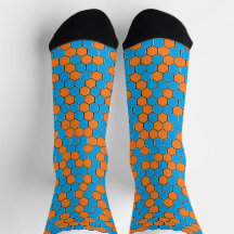 Chaussettes Gras Bleu et Orange Honeycomb