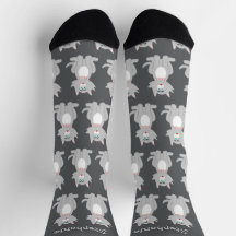 Chaussettes Gris Conception Chat