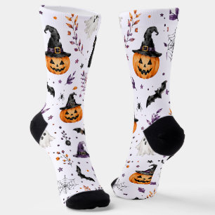 Chaussette Chaussettes Halloween Aquarelle Cadeau Citrouill