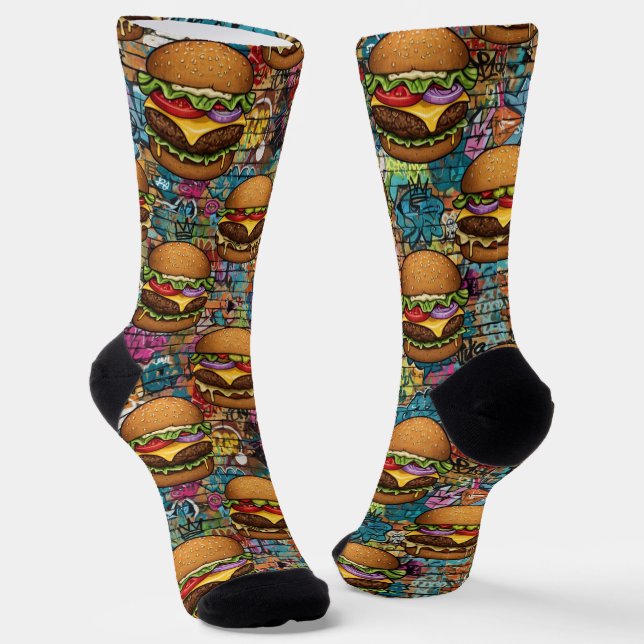 Chaussette Chaussettes hamburger pour hommes (Angulaire)