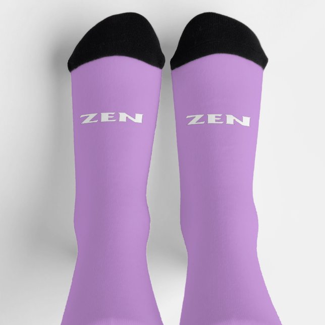 Chaussette Chaussettes haut de gamme Zen blanc lilas (Haut)