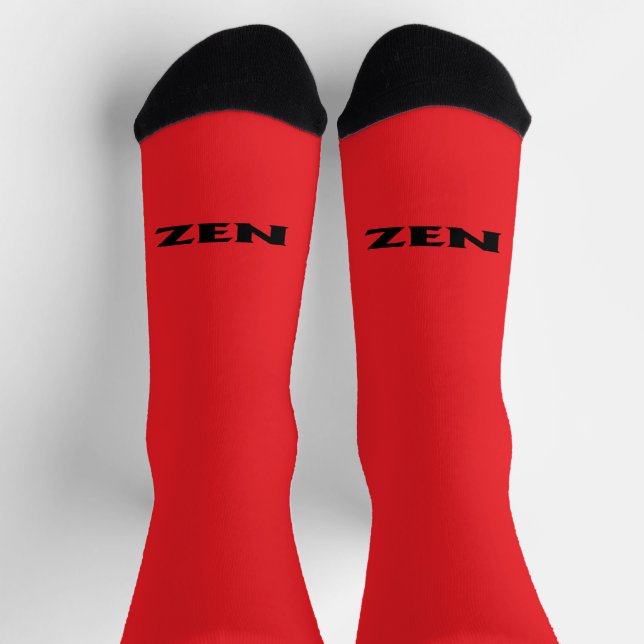 Chaussette Chaussettes haut de gamme Zen noir rouge (Haut)