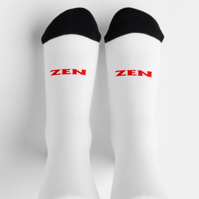 Chaussette Chaussettes haut de gamme Zen rouge blanc (Haut)