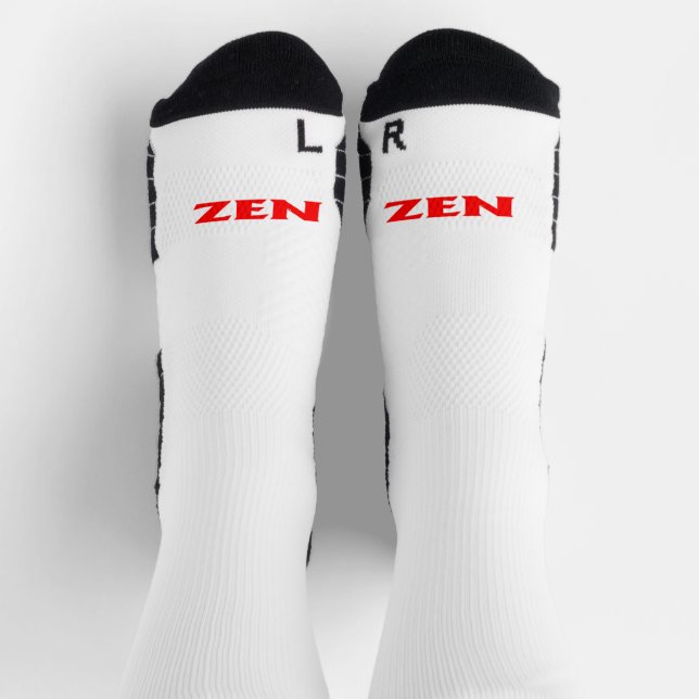 Chaussette Chaussettes haute performance Zen rouge blanc vers (Haut)