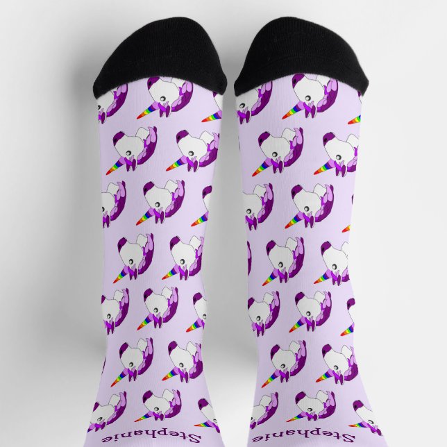 Chaussette Chaussettes Imaginaire Art Unicorn Design (Haut)