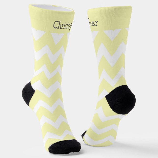 Chaussette Chaussettes Jaune Design Zig Zag (Angulaire)
