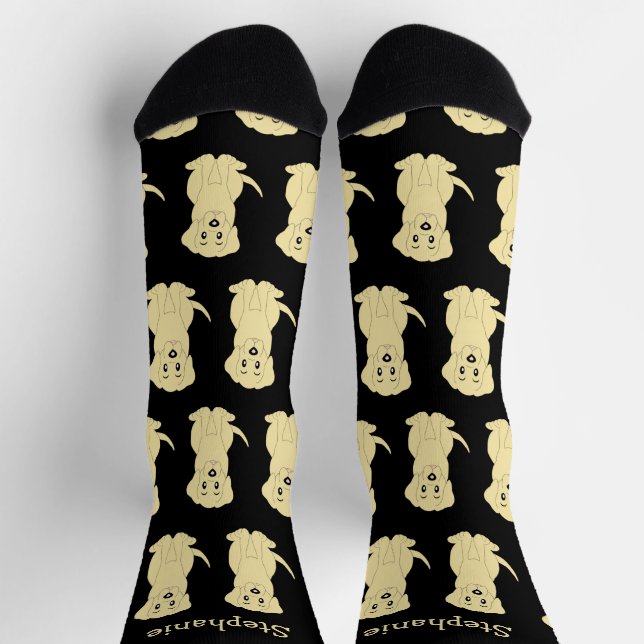 Chaussette Chaussettes Jaune Labrador Chien Design (Haut)
