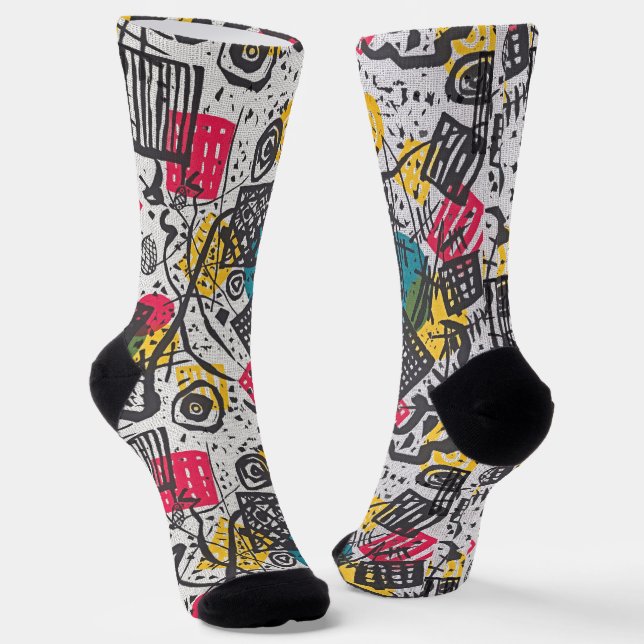 Chaussette Chaussettes Kandinsky Small Worlds - Motif d'art B (Angulaire)