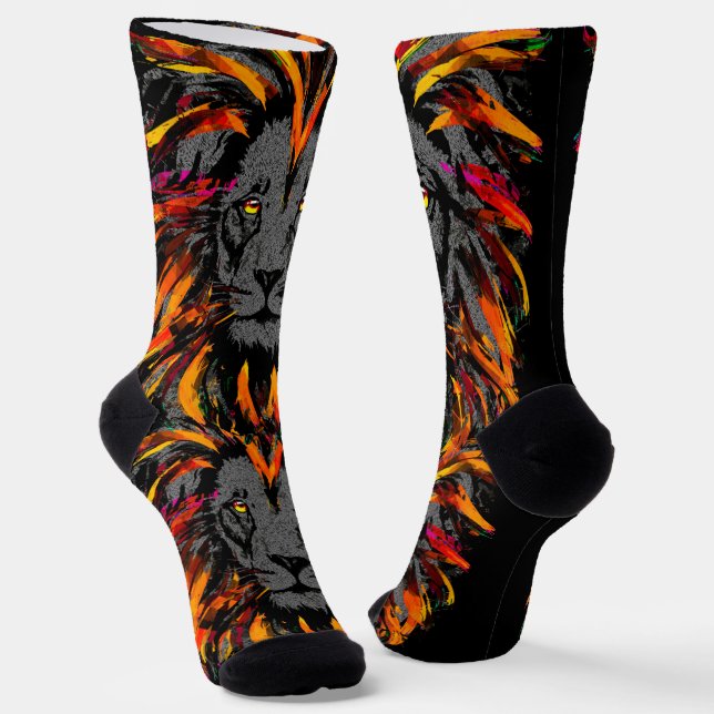 Chaussette Chaussettes Lion | Chaussettes de lion orange fonc (Angulaire)