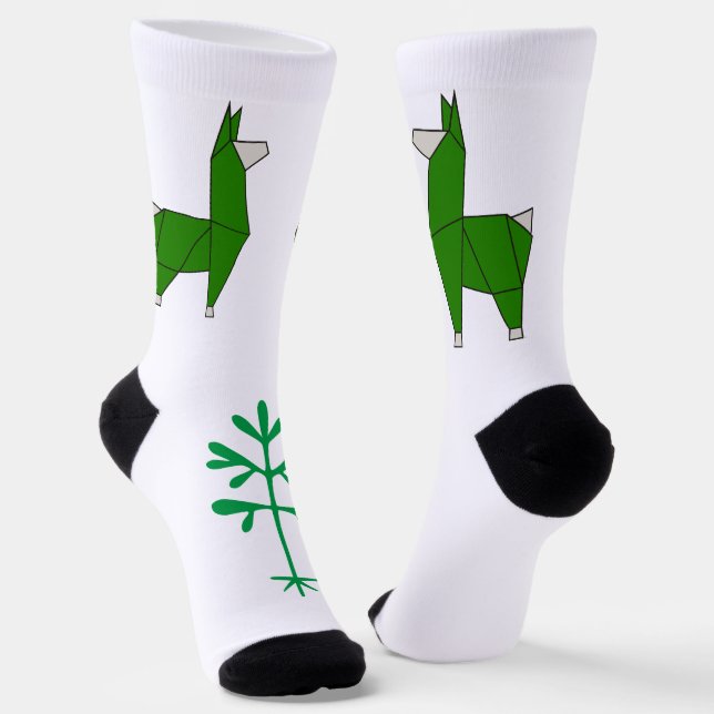 Chaussette Chaussettes Llama en vert, prendre 2 (Angulaire)