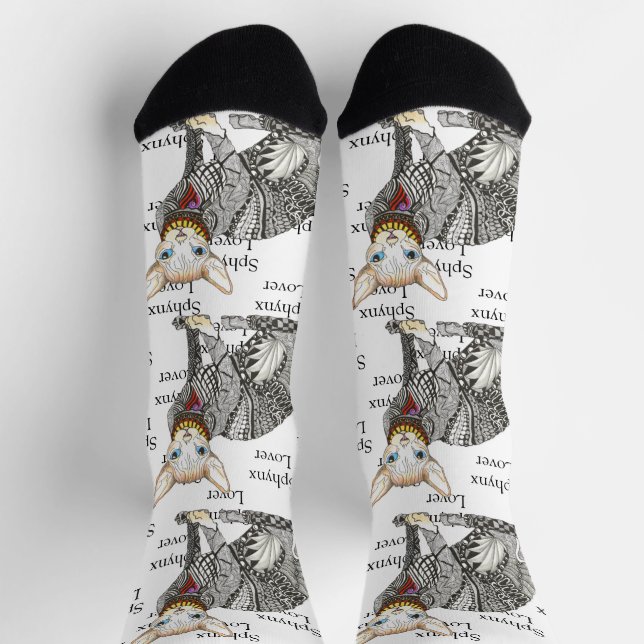 Chaussette Chaussettes Lover Sphynx mignonnes et colorées (Haut)