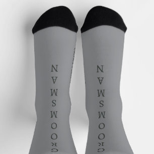 Chaussette Chaussettes Mariages GROOMSMAN Black & Grey person