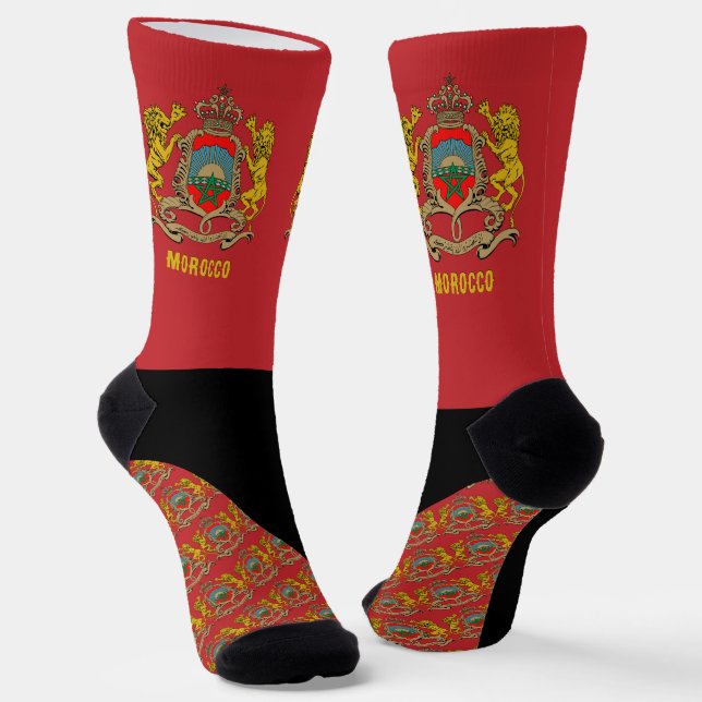 Chaussette Chaussettes marocaines, couleurs du drapeau maroca (Angulaire)