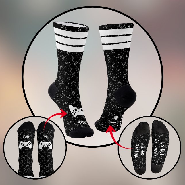 Chaussette Chaussettes mi-mollet noires I Am Gaming (Créateur téléchargé)
