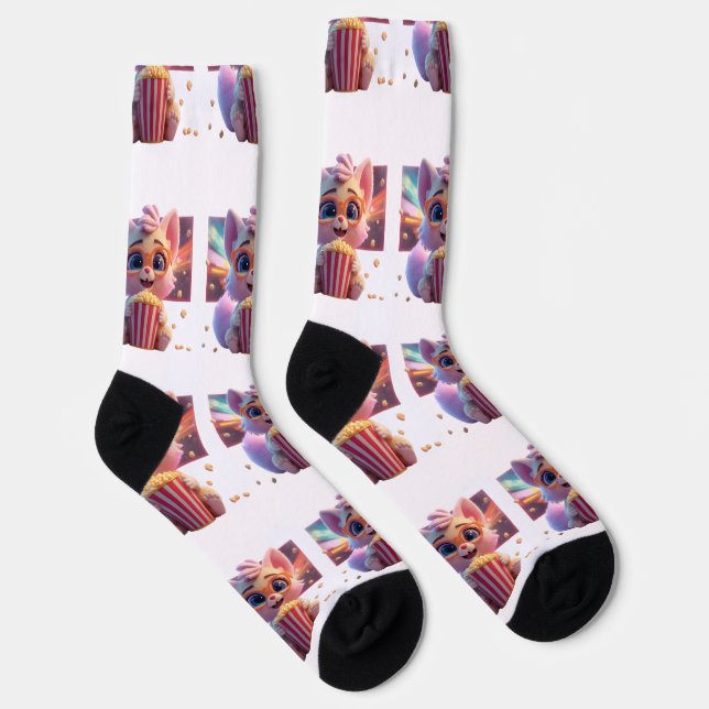 Chaussette Chaussettes Mignonnes Kitty Popcorn (Droite)